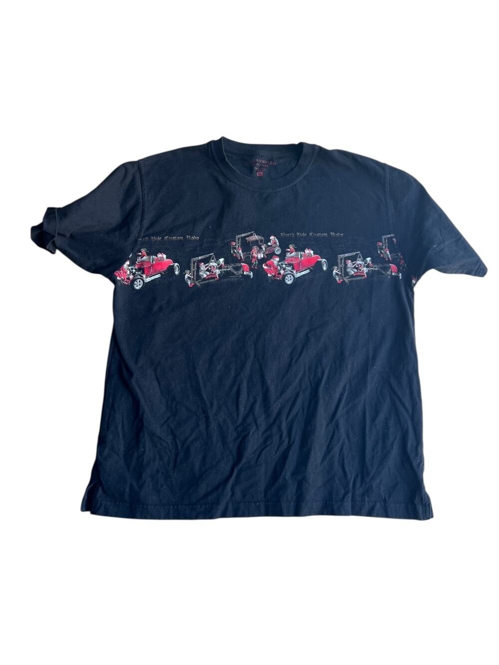 Clearwater Outfitters Classic Cars Santa Shirt Men's Size XL Black Christmas